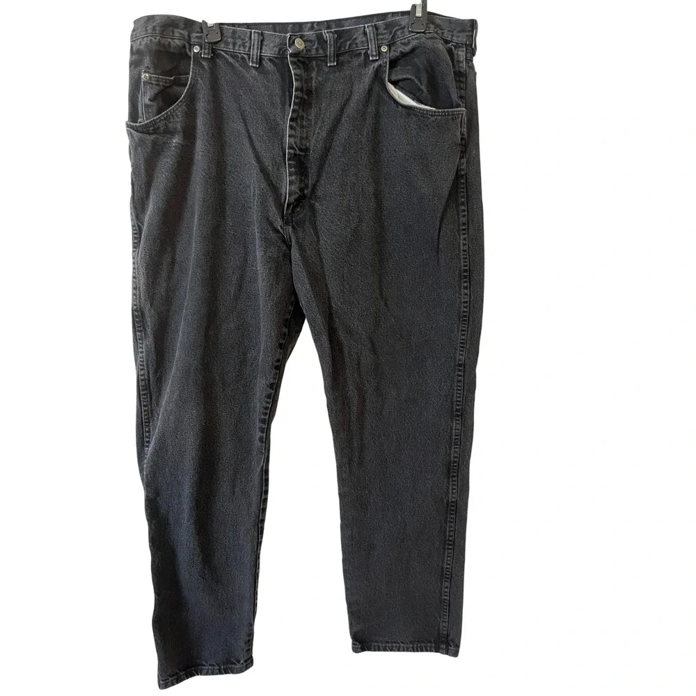 Wrangler Rugged Wear Men's Charcoal Gray Denim Jeans‎ 44x34 Straight Fit